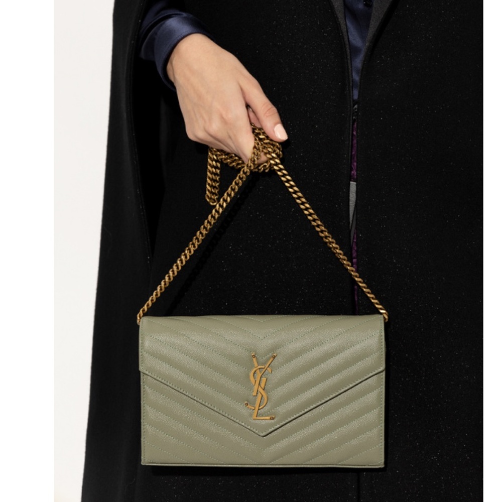 Ysl green wallet on chain cassandre - Picture 2 of 8